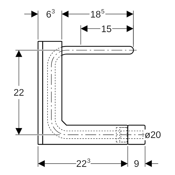 Geberit Anschlussbox Typ C d20