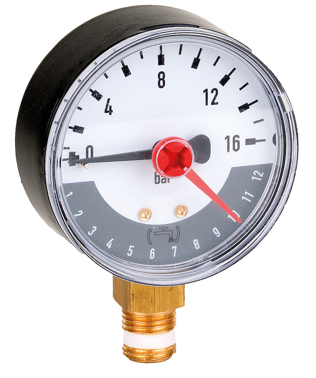 Resideo Manometer M78M-MR zu Filter F78TS, R 1/4, Teilung 0-16bar Resideo Manometer M78M-MR zu Filter F78TS, R 1/4, Teilung 0-16bar