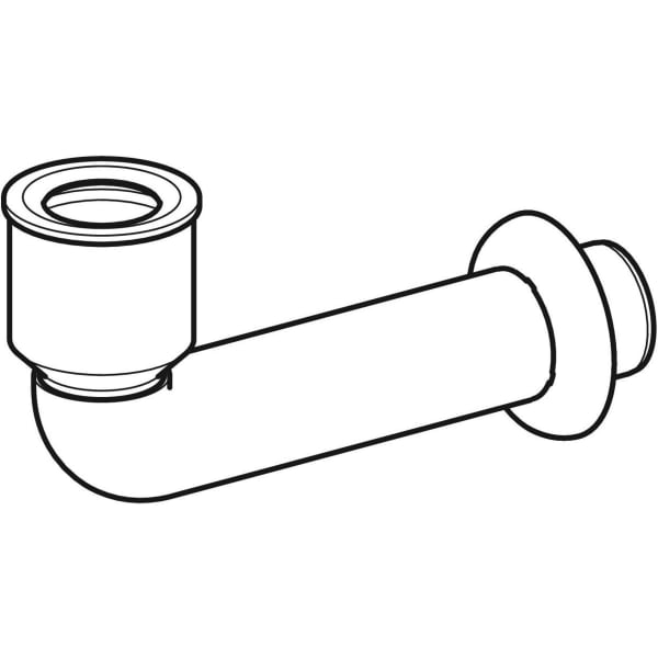 Geberit Anschlussbogen 90Gr für Urinale mit Wandrosette, d50, weiß-alpin