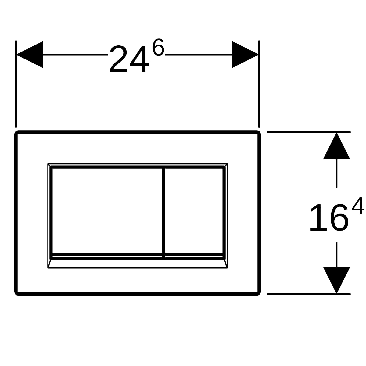 Geberit Sigma20 BetPl., eckig, 2-Mengen-Sp. weiß matt, Etc/ weiß glänzend