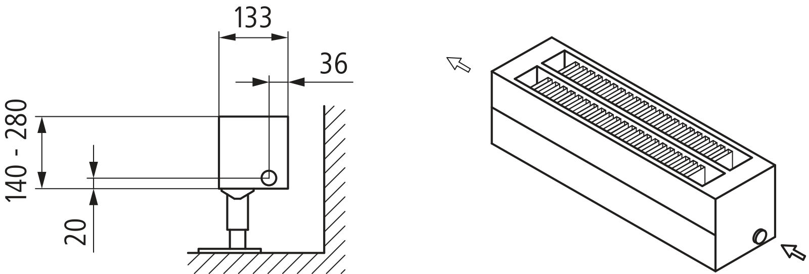 Kermi Konvektor Typ32 BH70x133x900mm QN534, weiß, 6bar, m. Abd, AB 12
