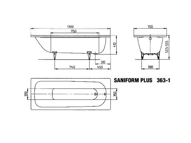 KA BW SANIFORM PLUS Mod.363-1,1700x700mm ,manhattan