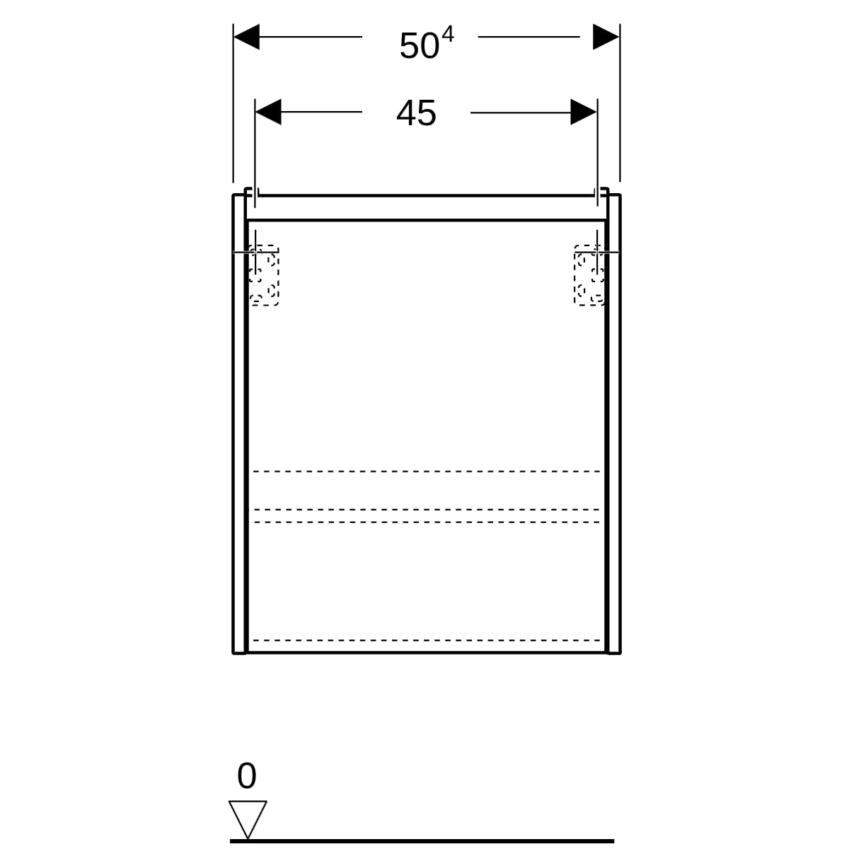 Geberit Renova Plan US für WT, mit 1 Tür 50,4x60,6x40,4cm, Nussbaum hickory