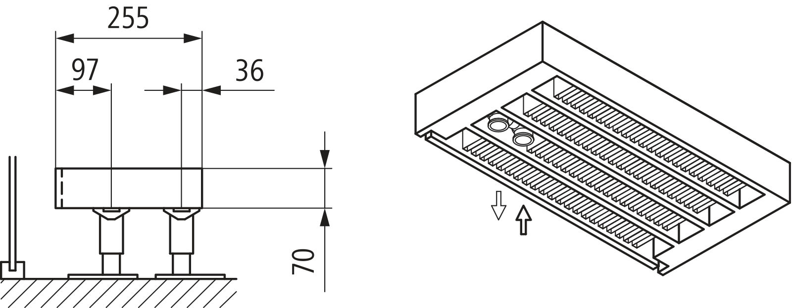 Kermi Kon m. Str. Typ44 BH280x255x2800 QN6068, weiß, 6bar, o. Abd., AB Uni.