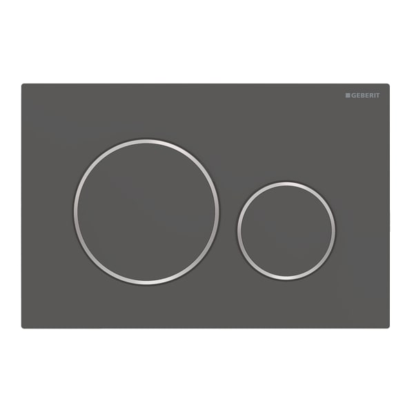 Geberit Sigma20 BetPl., für 2-Mengen-Spülung schwarz matt lackiert, Etc./ hgl.verchr. Geberit Sigma20 BetPl., für 2-Mengen-Spülung schwarz matt lackiert, Etc./ hgl.verchr.