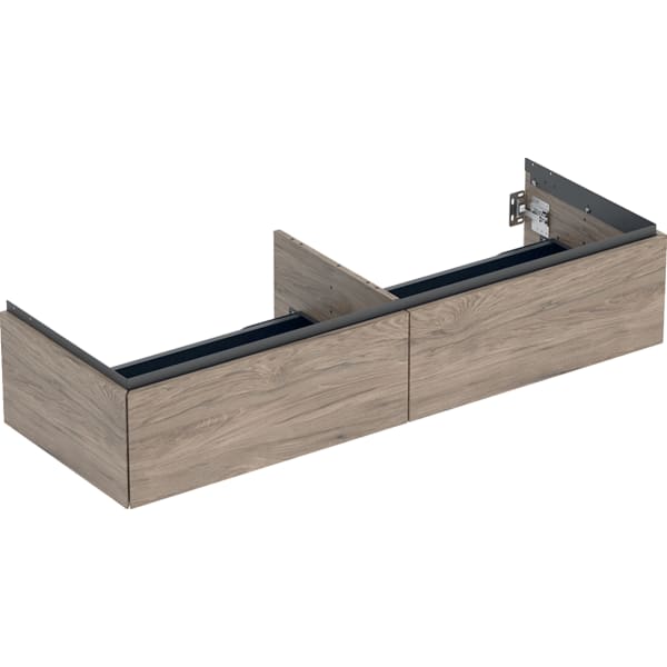 Geberit ONE Unterschrank für WT/-Platte 2 Schubl., 133,2x26,6x47cm,Nussb.hickory