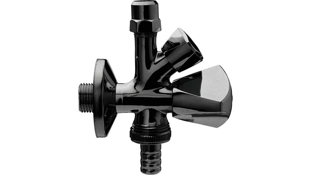 ASW Kombi-Eckventil 1/2" f.CU-Rohr 10mm mit RV und Rosette, Nr.421851 ASW Kombi-Eckventil 1/2" f.CU-Rohr 10mm mit RV und Rosette, Nr.421851