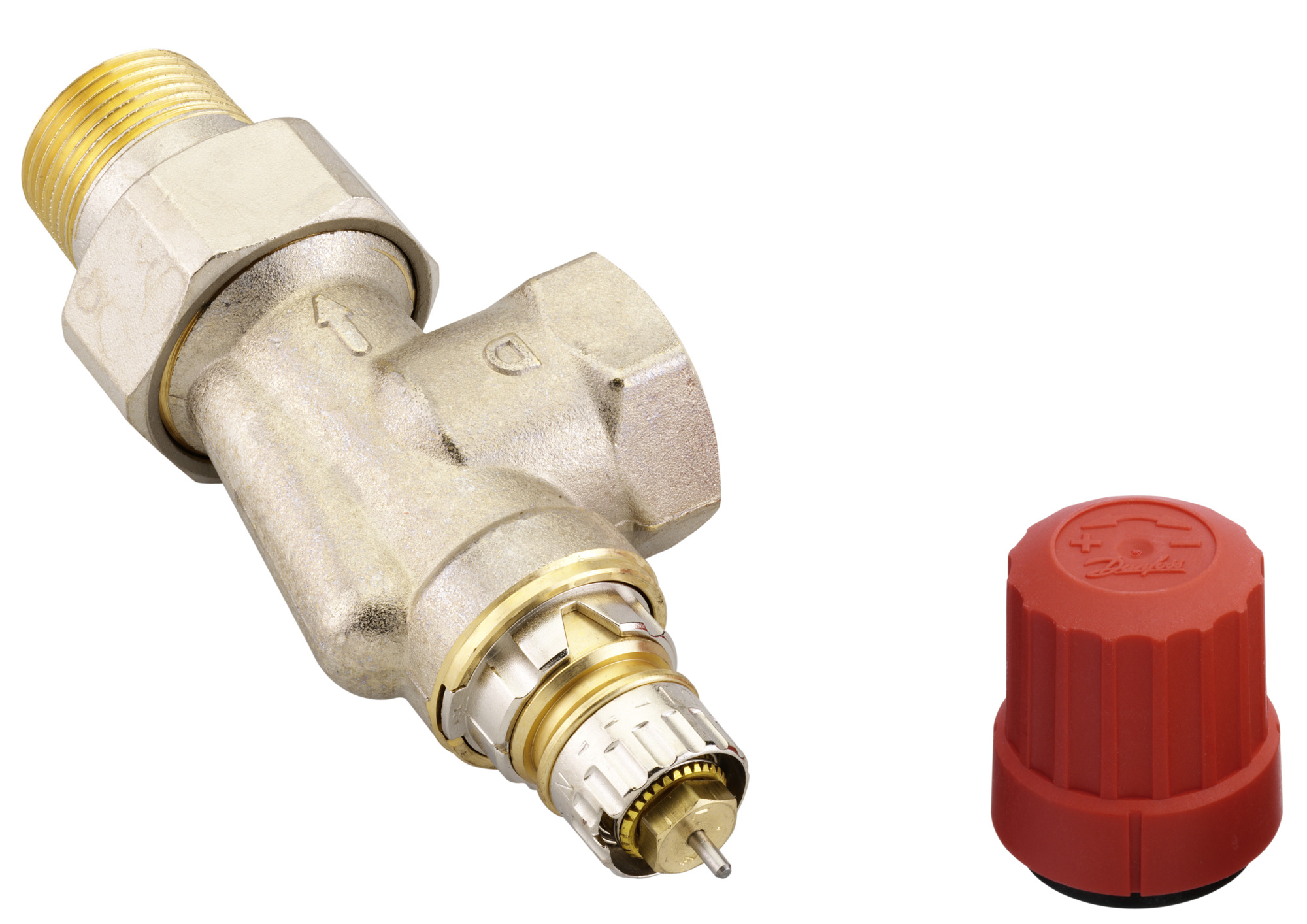 Danfoss Ventilgehäuse RA-N 20 R 3/4, UK (Axial), matt vernickelt