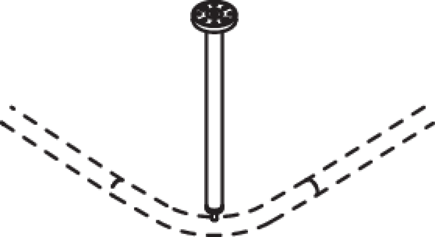 HEWI Deckenabhängung, d:25, A=400mm, schliff