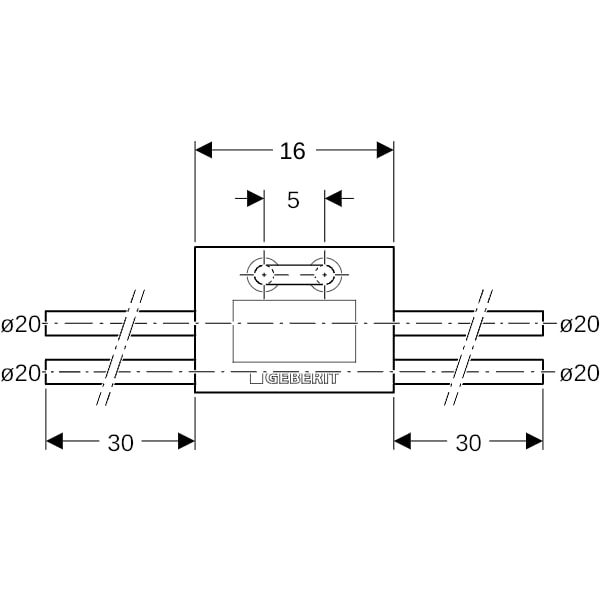 Geberit Anschlussbox Typ T d20-d16-d20