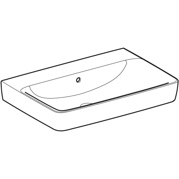 Geberit Renova Plan Waschtisch, 70x48cm o. Hl., m. Ül., weiß, KeraTect