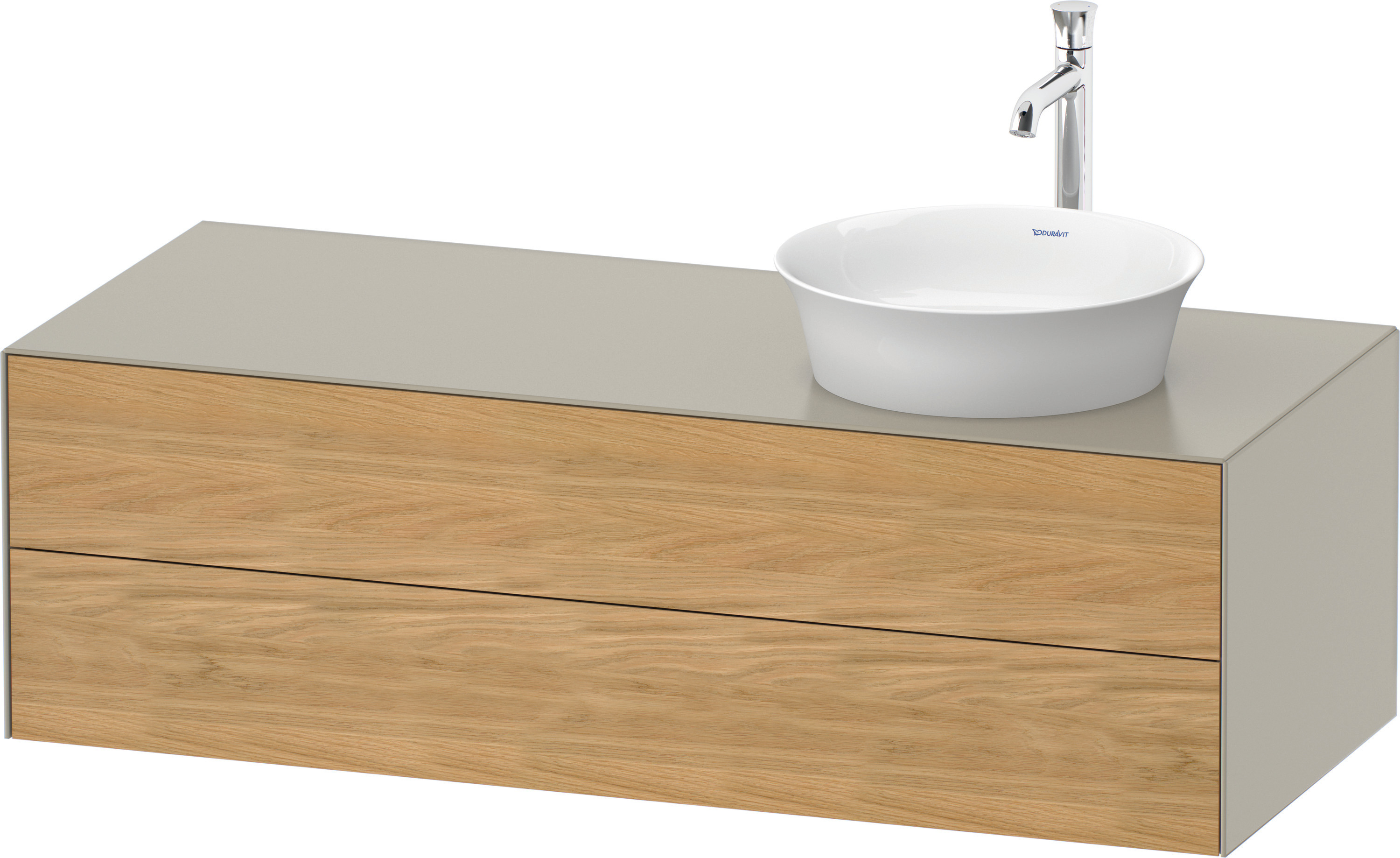 Duravit WTU White Tulip wandh,2 SchKa,B re. 408x1300x550mm,Eiche N.M/Taupe Sdm