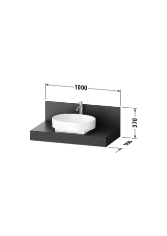 Duravit Balcoon Konsole 1000X370X550 MVS Ausschnitt 1 mittig,Lava Struktur