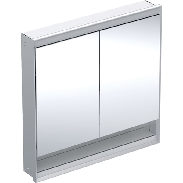 Geberit ONE Spiegelschrank mit Ni/Comf.Light 2 Türen, UP-Mont., 90x90x15cm, alu.
