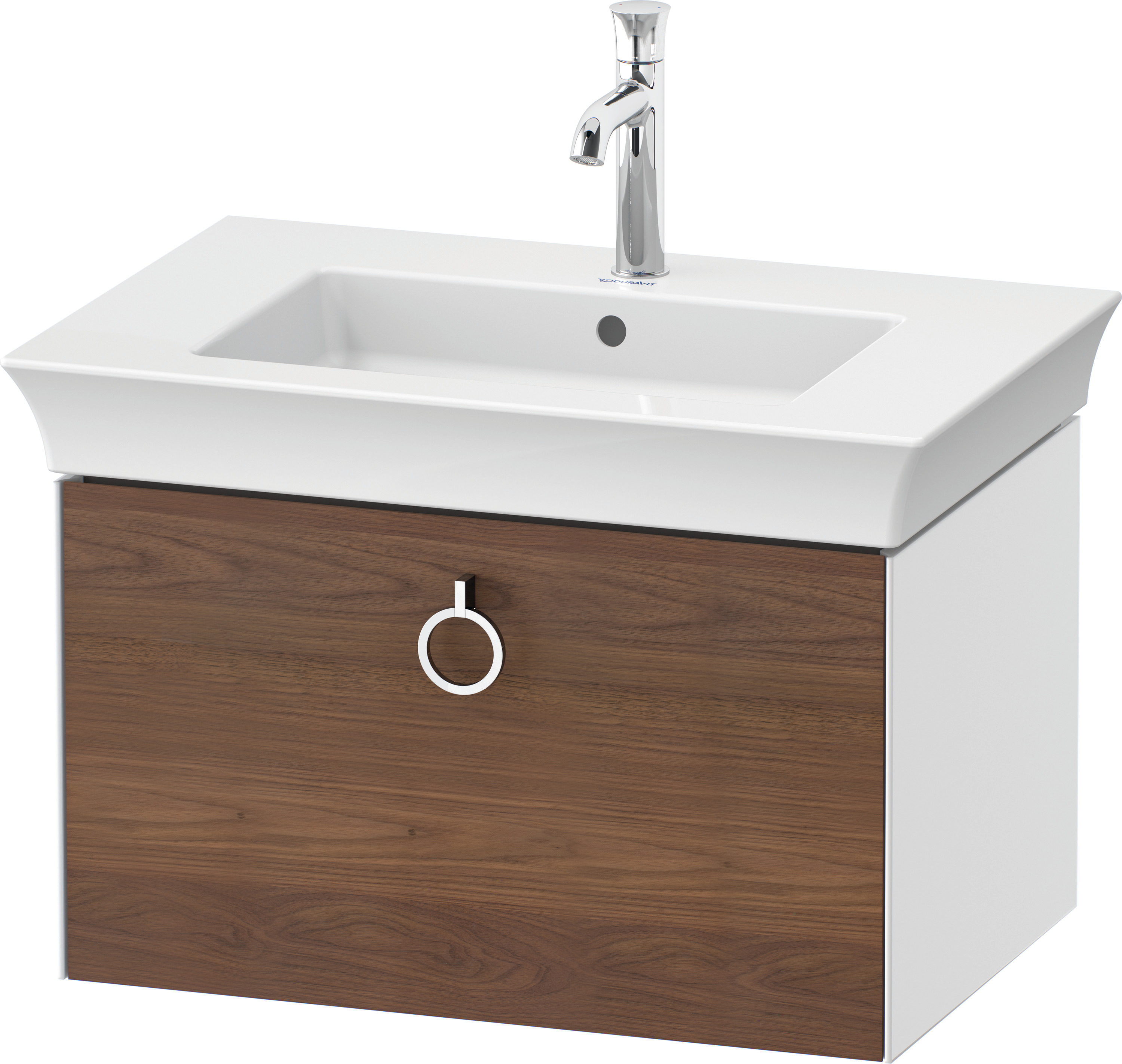 Duravit WTU wandh. White Tulip,1 Ausz., mit Griff,410x684x458,A.Nussb.M./Weiß HGL
