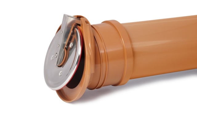 airfit Rohrendklappe DN 110, orange für erdverlegte Rohre