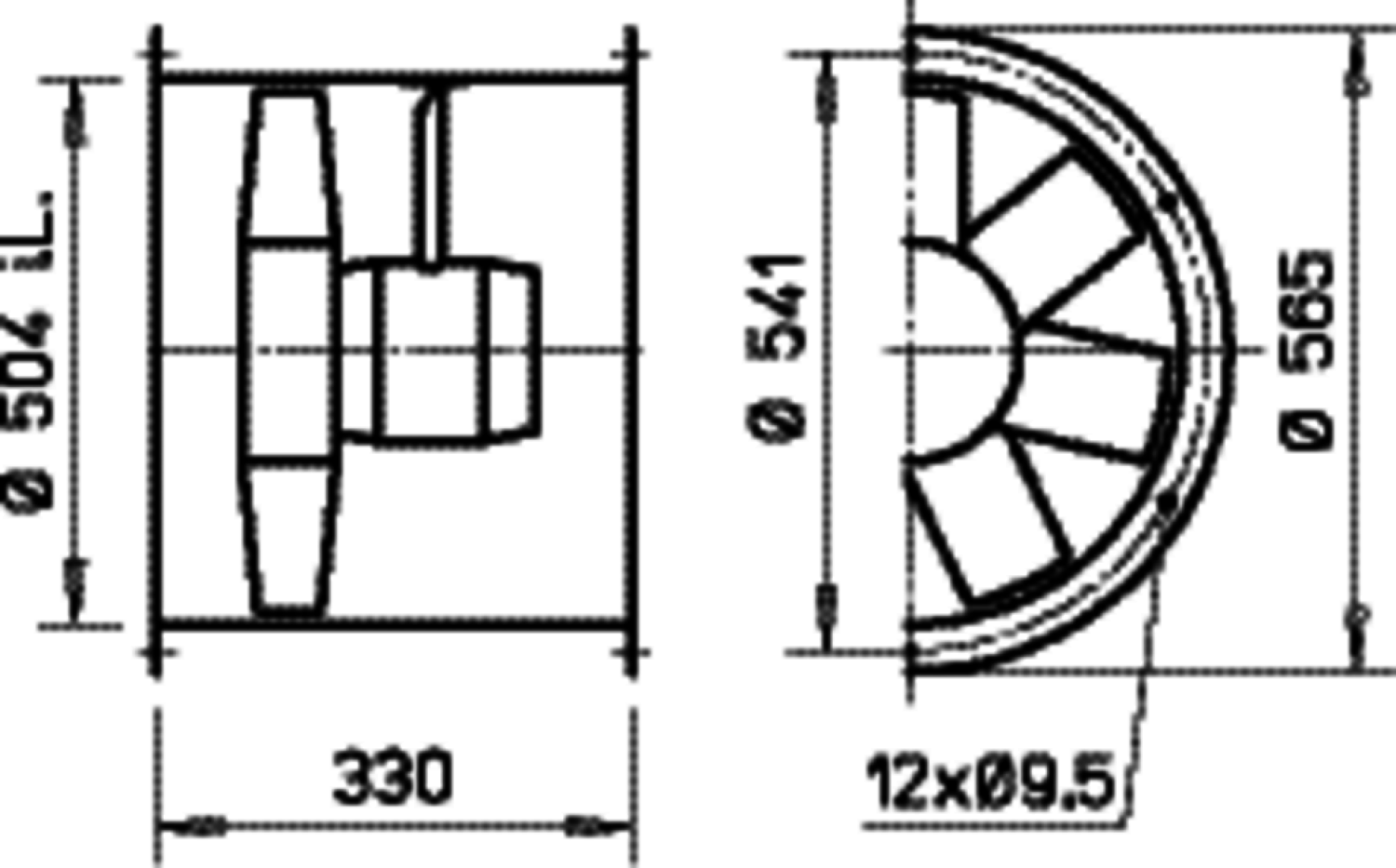 Helios HRFW EC 500 A Axialventilator EC 1-PH 50/60 Hz regelb.