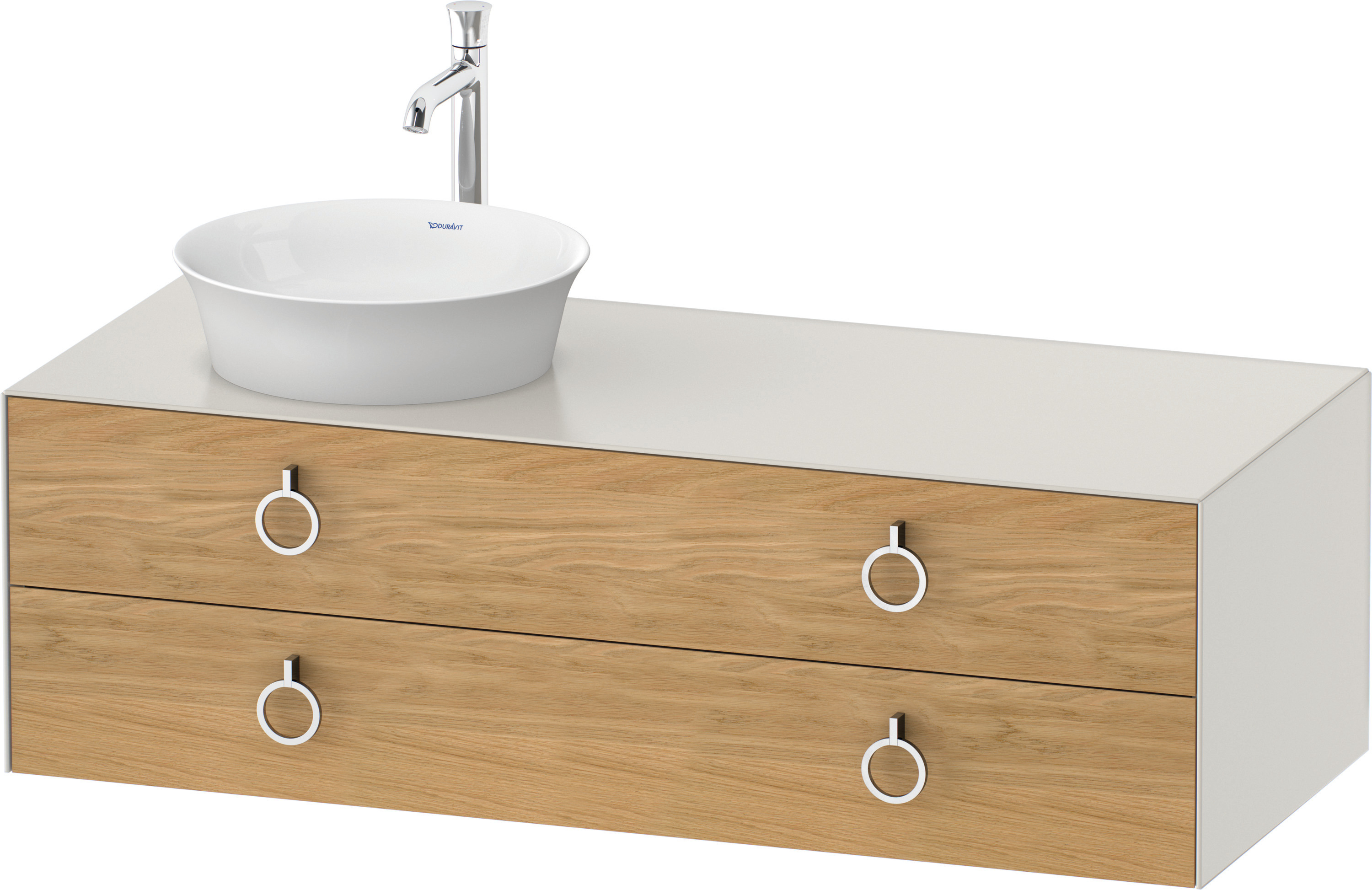 Duravit WTU wandh.White Tulip,2Schk.,m.Griff Aus.l,408x1300x550,Eiche N.M./No.W.Sdm.