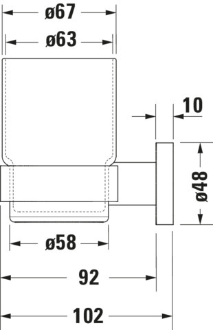 DU D-Code Glashalter Glas rechts, Chrom