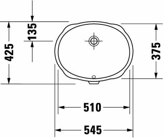 DU EBWT Design Classics Santosa 510 mm EB v.unten, m.ÜL, o.HLB, weiß