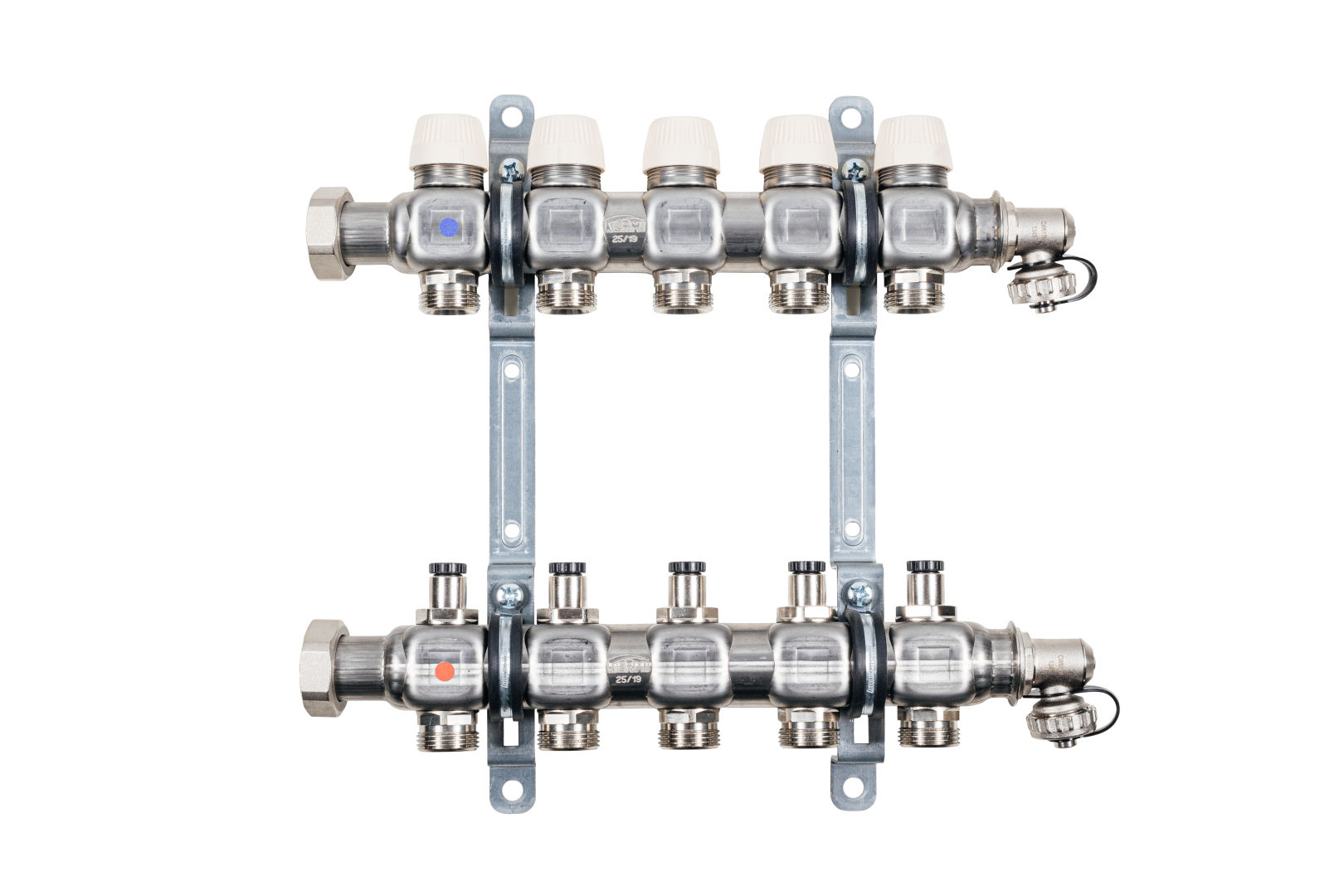 Kermi x-net Verteiler 1' Standard-4 für 4 Kreise, Baulänge 270 mm