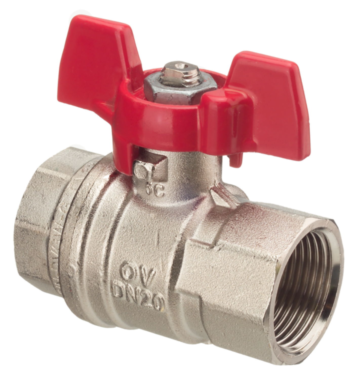 OVENTROP-Kugelhahn "Optibal",Flügelgriff DN20, G 3/4"IG, PN16, Messing