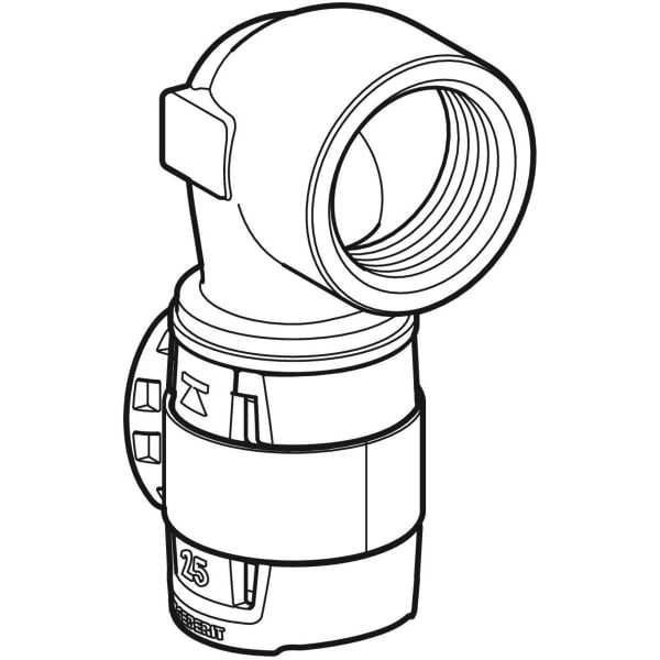 Geberit FlowFit Übergangsbogen 90Gr mit IG Rg+ 90Gr d20-Rp1/2