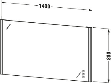 Duravit Spiegel Xsquare XS7016 Chrom 33x1400x800mm