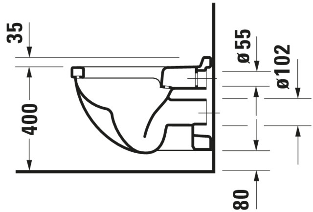 Duravit Wand-WC Starck 3 540 mm Tiefspüler,Bef.-Abstand 230mm,weiß,HYG