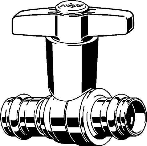 Viega Kugelhahn mit SC Easytop 2275CO in 35mm Siliziumbronze