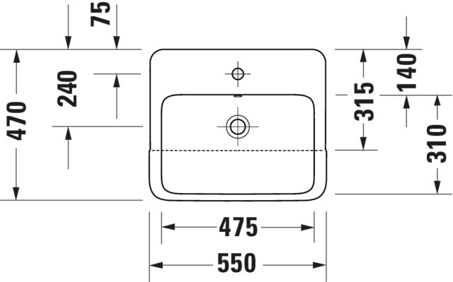 Duravit Qatego HalbeinbauWT 550mm m.HLB,m.ÜL,Einbau v.oben,Weiß HG