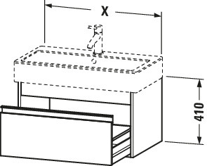 DU WTU wandhängend Ketho 440x550x410mm 1 Auszug, für 045460, weiß matt