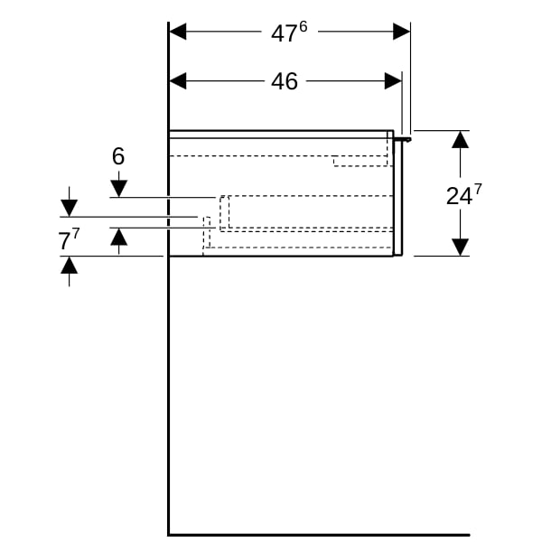 Geberit iCon Unterschrank für WT, 1 Schubl. 74x24,7x47,6cm, sandgrau