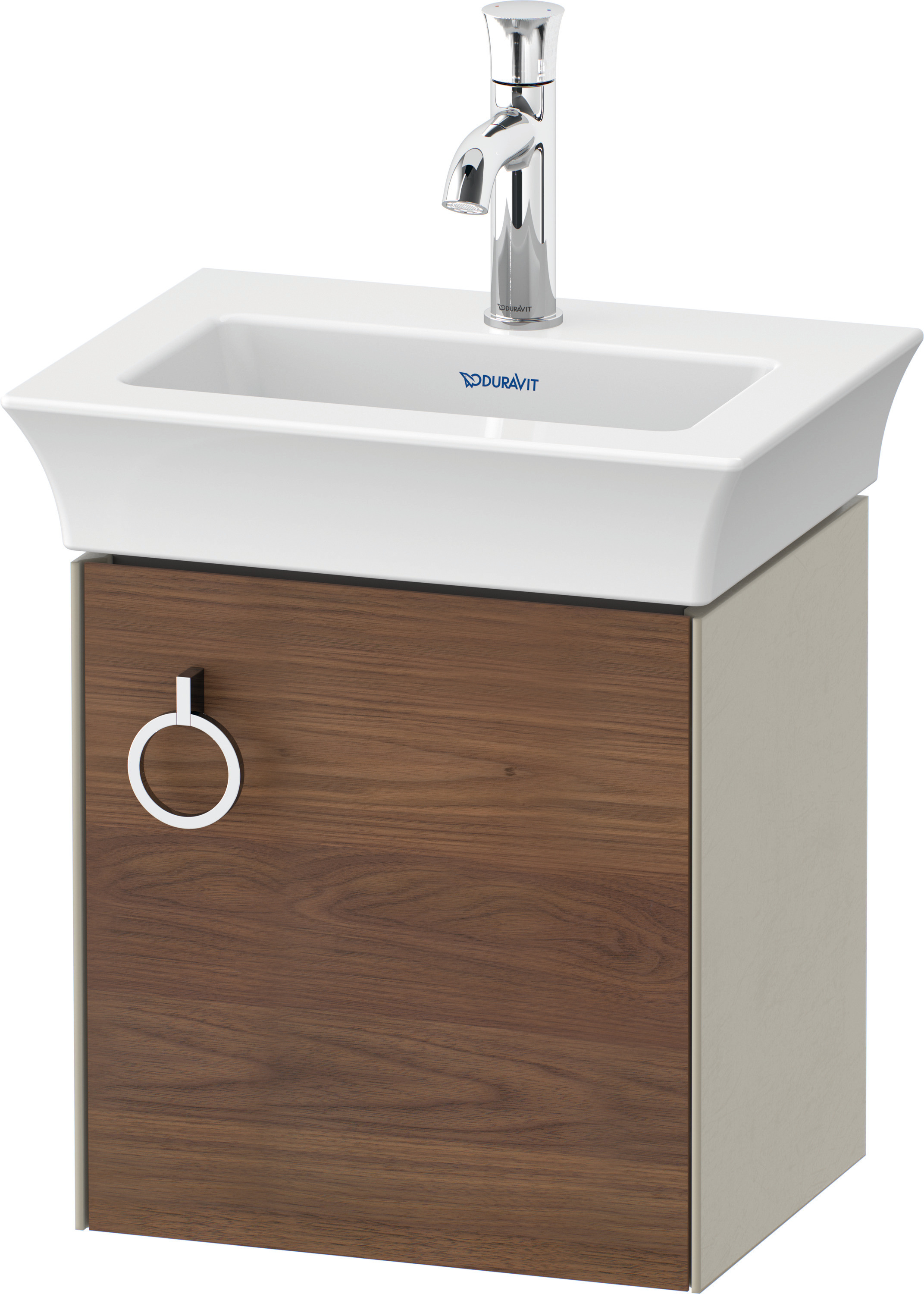 Duravit WTU wandh. White Tulip,1 Tür m.Griff 410x384x298,TA r.,A.Nussb.M./Taupe Sdm