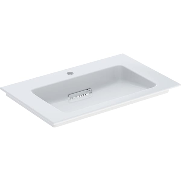 Geberit ONE MWT 75x48cm, CleanDrain m. Hl., o. Ül., weiß, KeraTect/weiß glzd