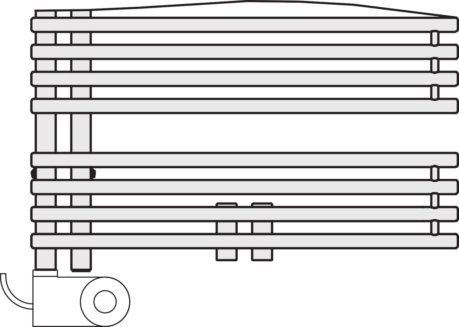 Kermi Diveo BH1320x46x450mm QN567, WEI, links Anschluss Mitte