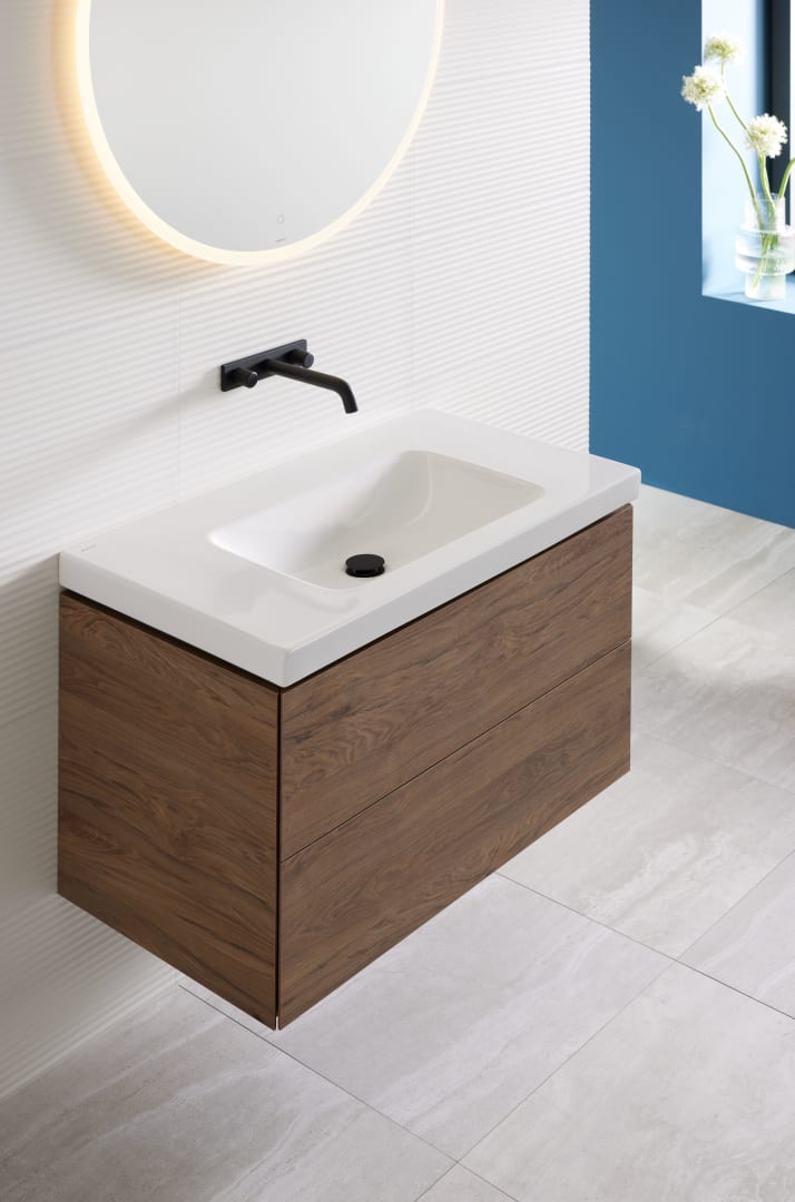 Geberit iCon Light Waschtisch 90x48cm Ablagefläche, o. Hl., o. Ül., weiß
