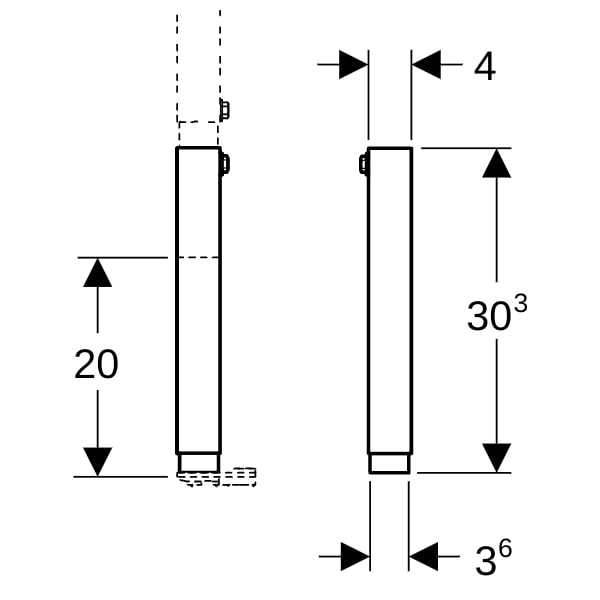 Geberit Duofix Set Fußverlängerungen L:20 cm