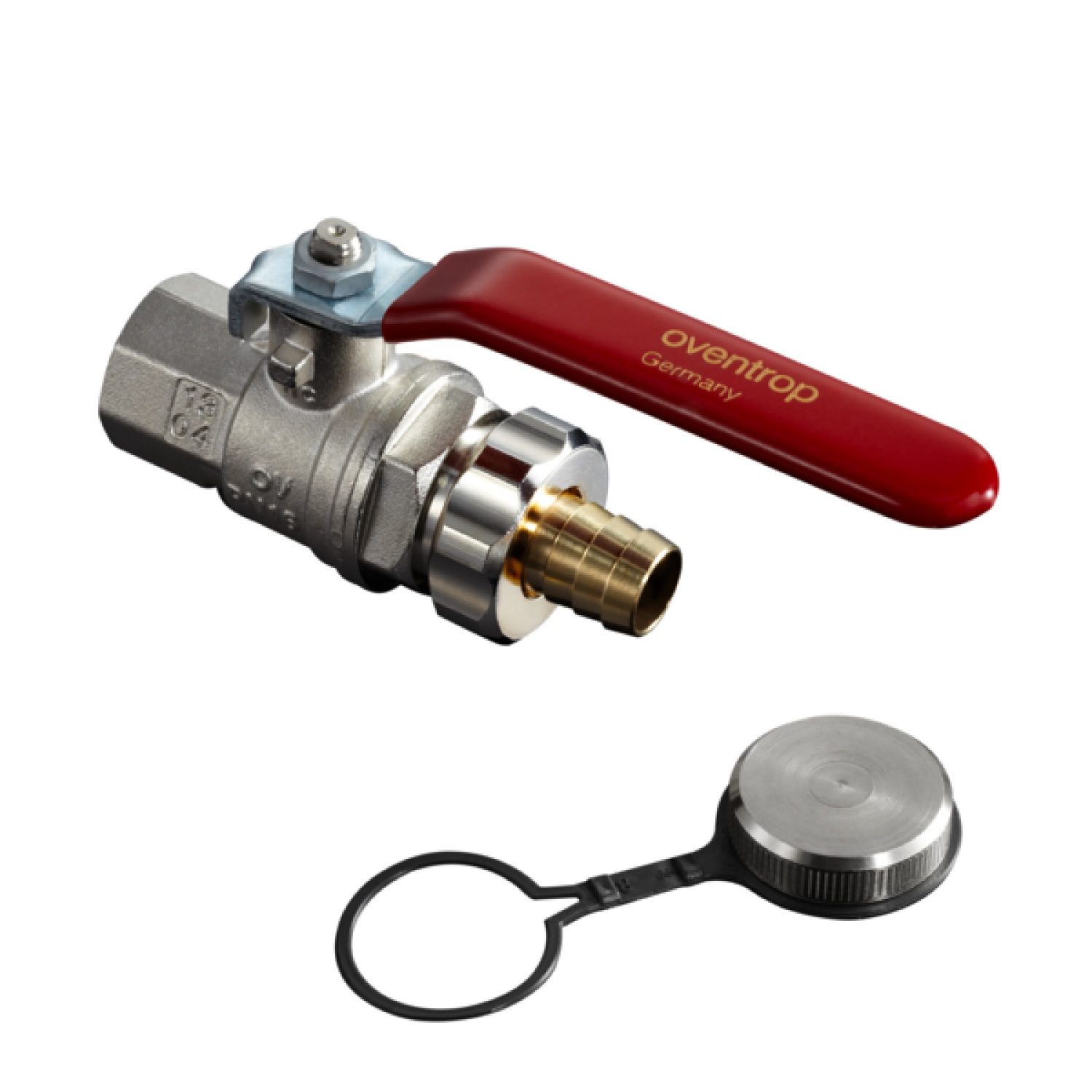 OVENTROP-Ms-Kugelhahn m.Schlauchverschr. DN20,R3/4"IG,PN16,Temp.von -20 bis 120 C
