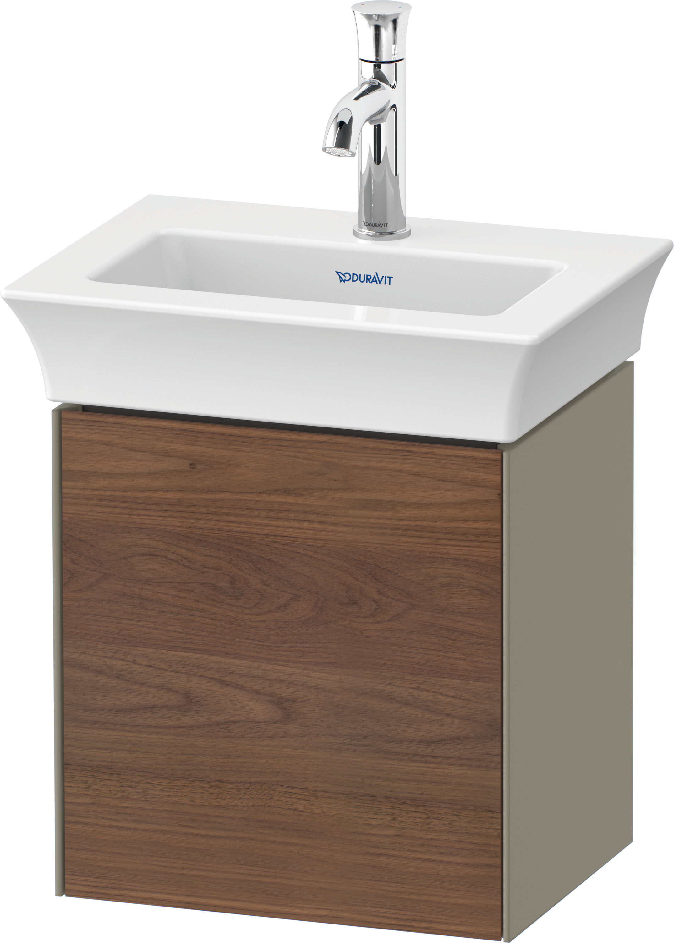 Duravit WTU White Tulip wandh.,1 Tür, TA li. 410x384x298mm,A.Nussb.M/Steingrau HGL
