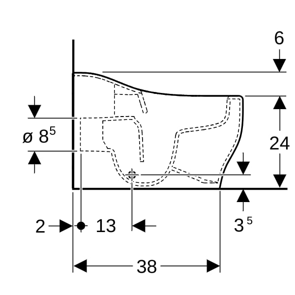 Geberit Bambini SWC f. Kleinkinder Tiefspüler Rimfree, H:24cm, Rimfree, weiß