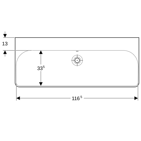 Geberit Smyle Waschtisch, eckig, 120x48cm o. Hl., m. Ül., weiß, KeraTect