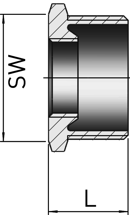 gebog316 Edelstahl-Gewindefitting 241 - Reduziernippel 1 1/2" x 1 1/4"