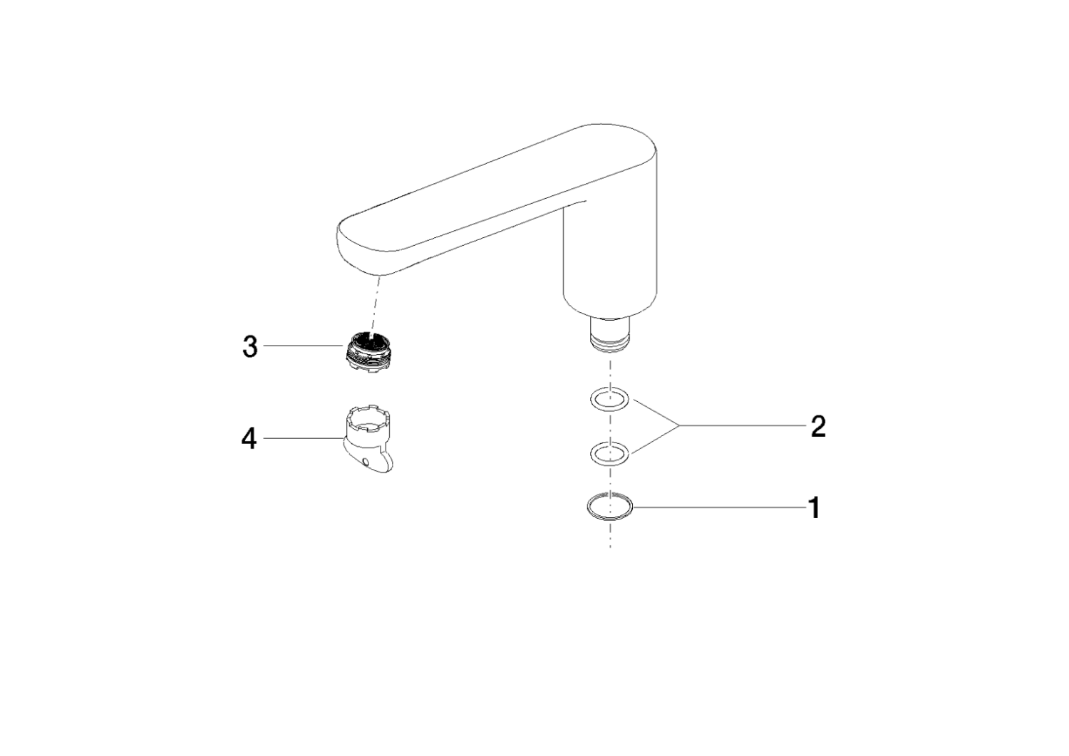 DO Auslauf ERSATZTEILE 90119000300 183 mm, 27-30 l/min. Weiß matt
