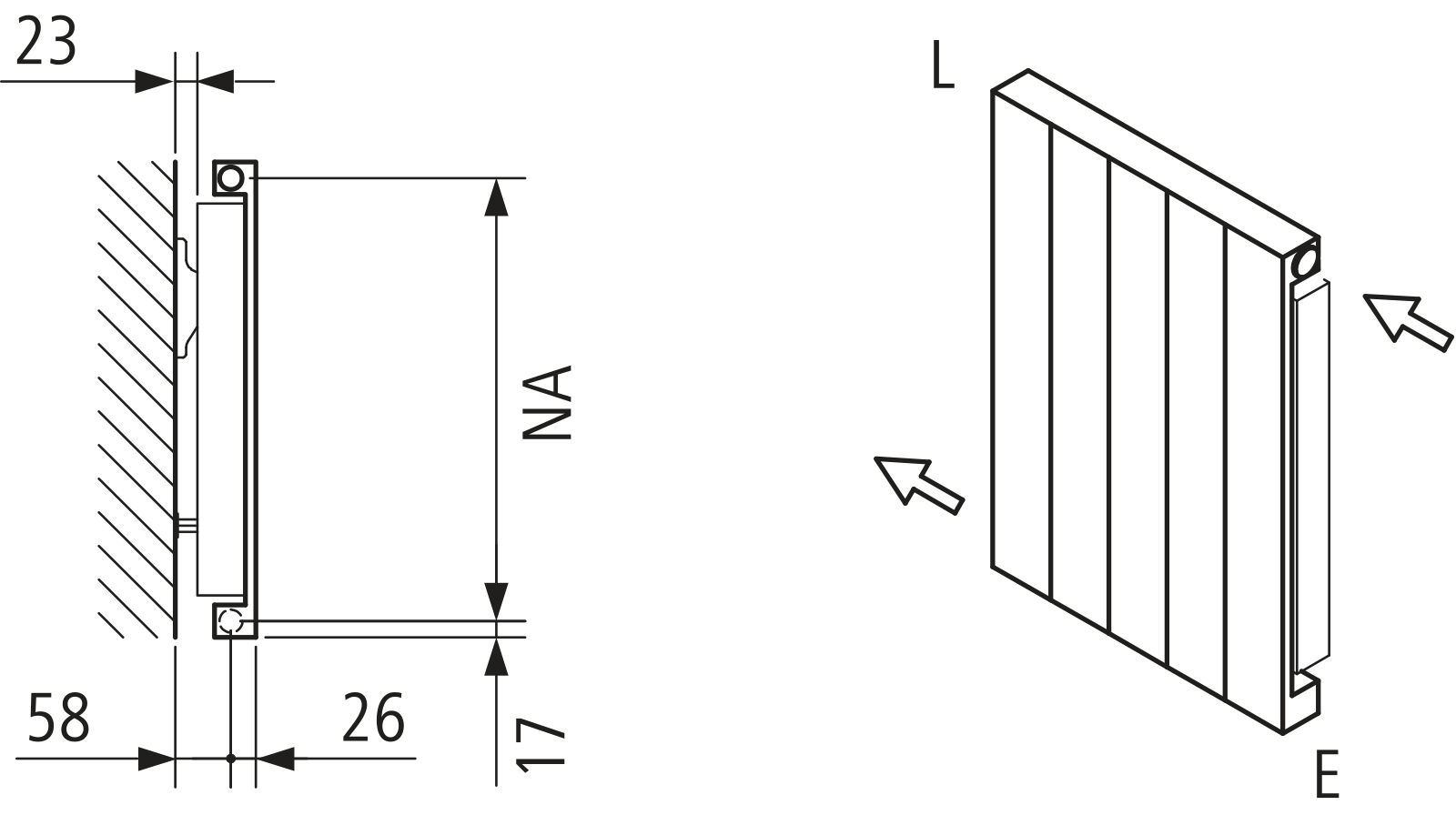Kermi Heizwand HVN Typ11 BH600x61x1610 QN1557, RAL9016, 6 bar, ANB12