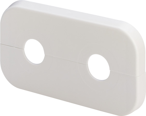 Viega Doppelrosette 1079.3 in 110x60x10x17mm Kst. weiss RAL 9010