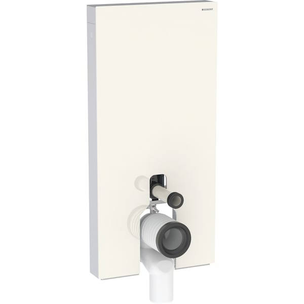 Geberit Monolith Sanitärmodul für Stand-WC 101cm, Glas sand-grau, Aluminium