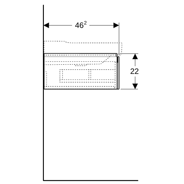 Geberit Xeno2 Unterschrank f. WT, 1 Schubl. 88x22x46,2cm, weiß