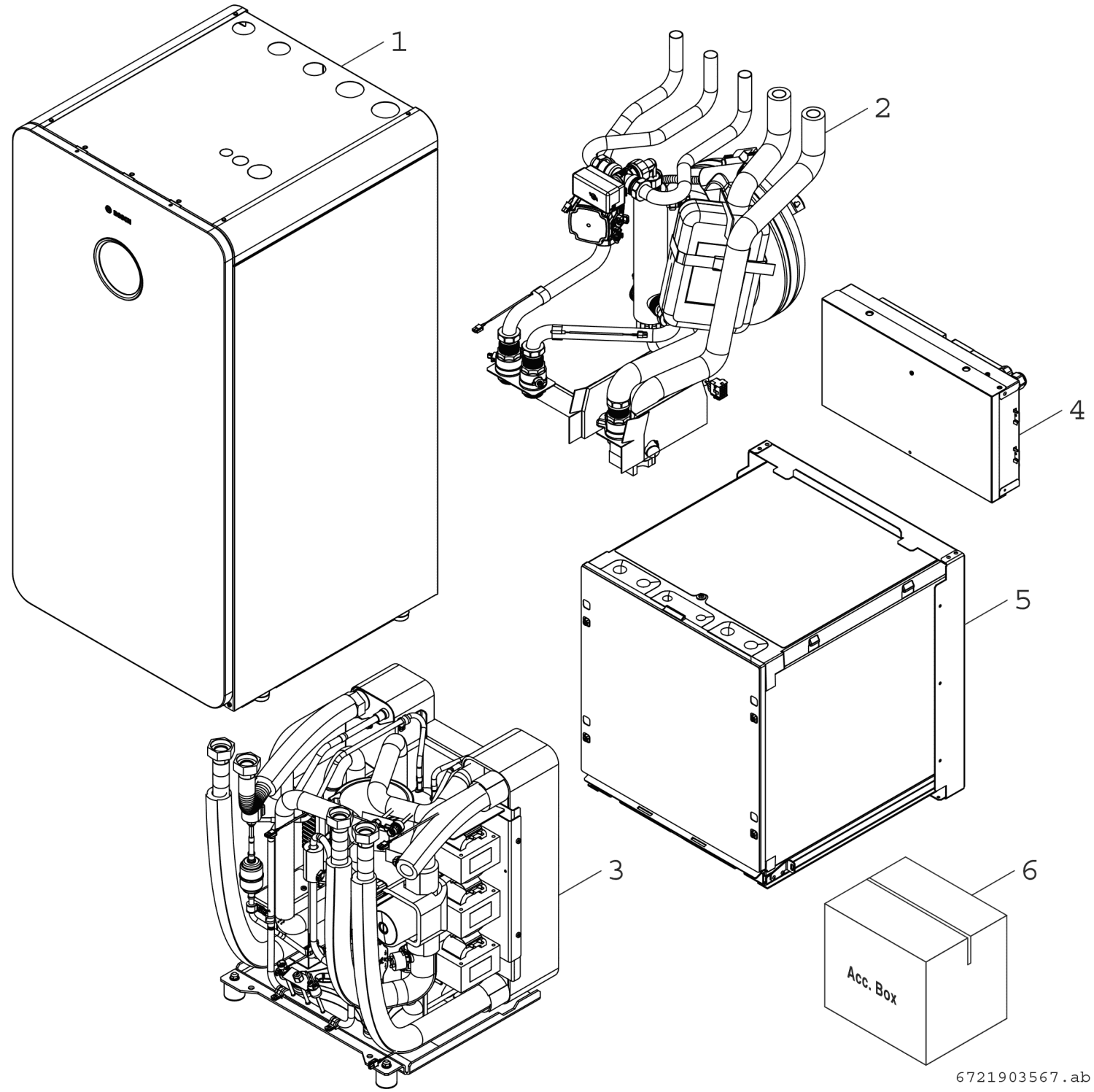 BOSCH Solewärmepumpe CS7800iLW 6 F 1180x600x600, 6 kW, Metallfront