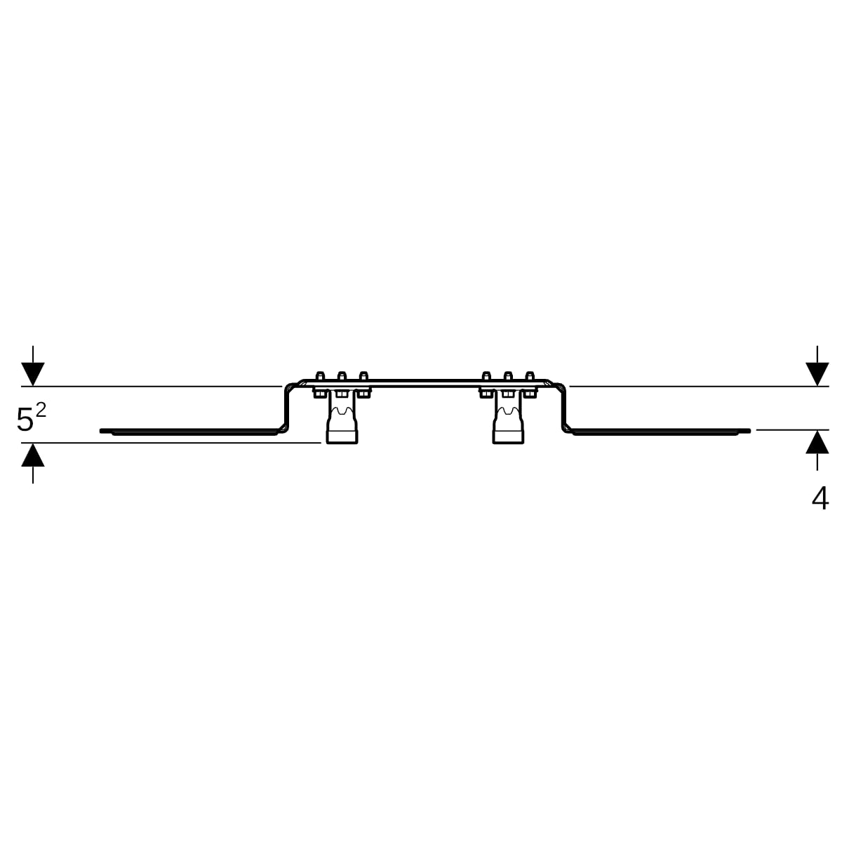 Geberit FlowFit Anschlusswinkel 90Gr vormontiert 2-fach Rg+ d20-Rp1/2 L:52mm